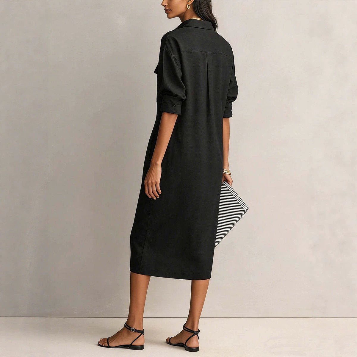 Mila | Pocket Midi Shirt Dress