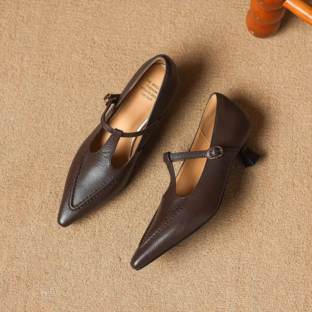 Tirea | Leather-Look Heels