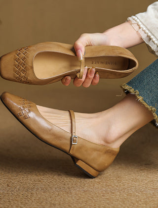 Verity | Square-Toe Mary Jane Flats