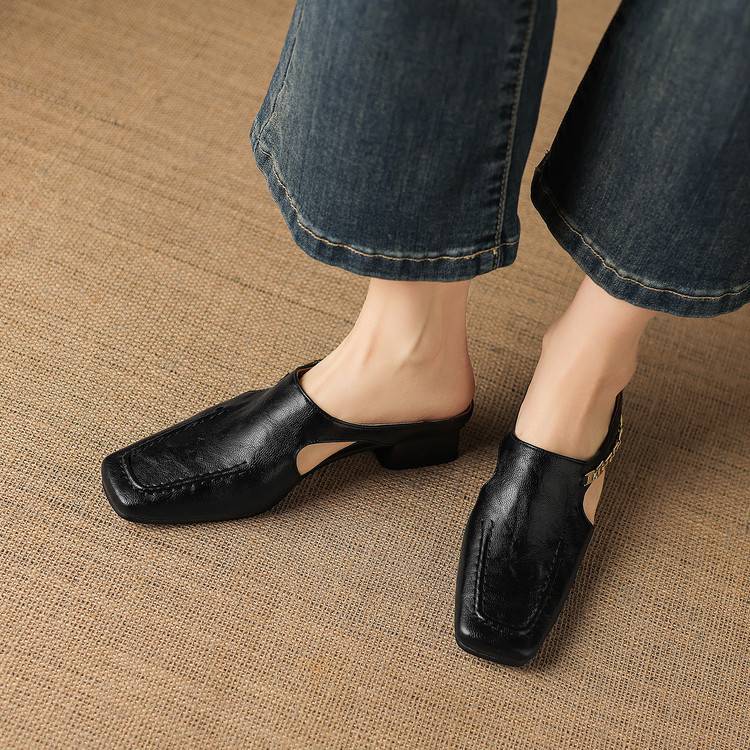Vyla | Leather-Look Mules