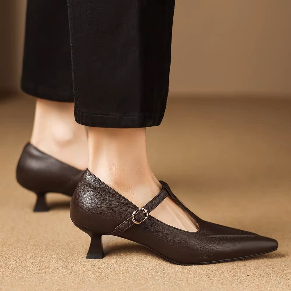 Tirea | Leather-Look Heels
