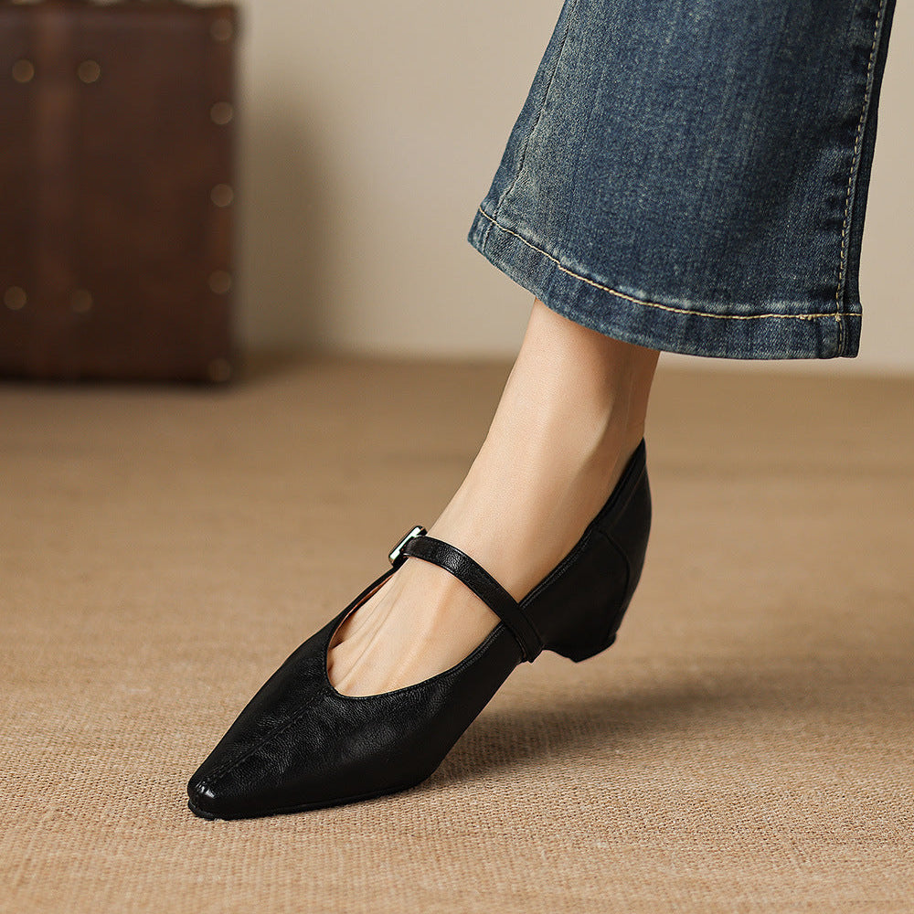 Tamsin | Pointed-Toe Mary Jane Flats