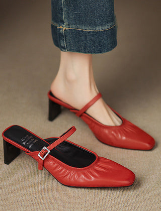 Vanya | Ruched Mary Jane Mules