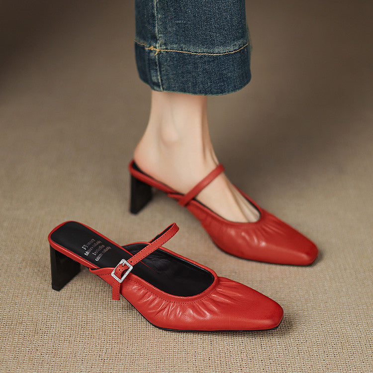 Vanya | Ruched Mary Jane Mules