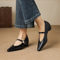 Tamsin | Pointed-Toe Mary Jane Flats