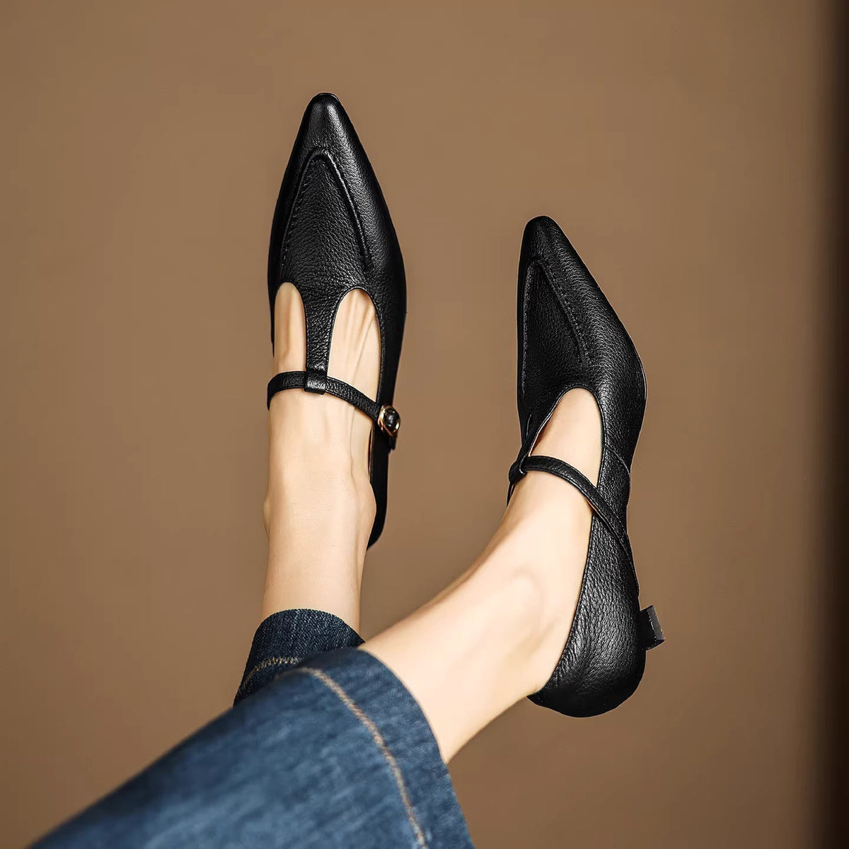 Tirea | Leather-Look Heels