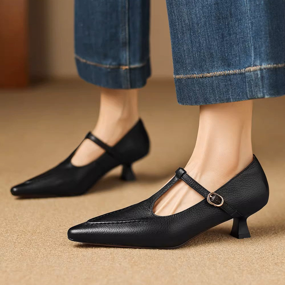 Tirea | Leather-Look Heels