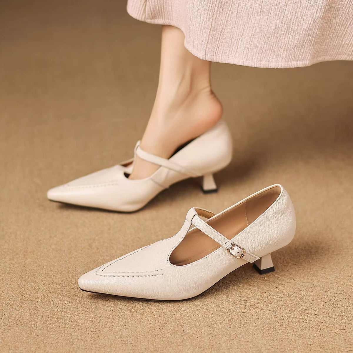 Tirea | Leather-Look Heels