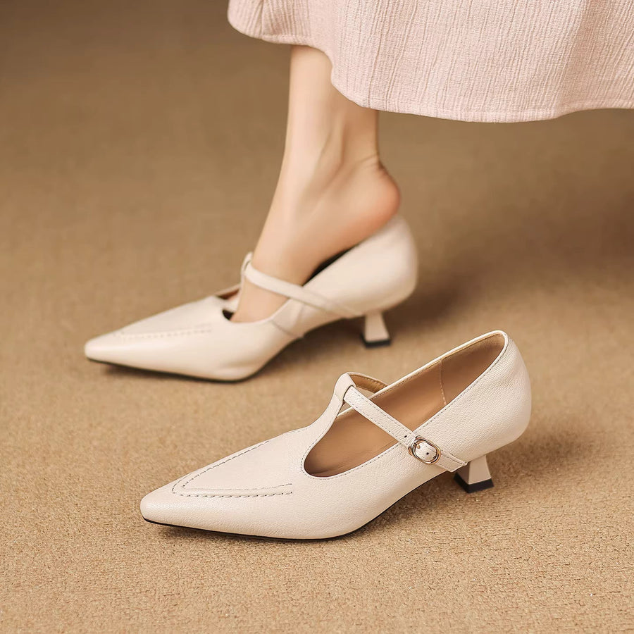 Tirea | Leather-Look Heels