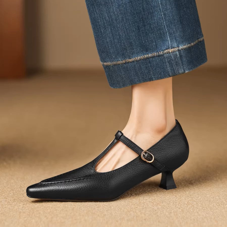 Tirea | Leather-Look Heels