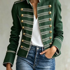 Marion | Military Denim Jacket with Gold Buttons
