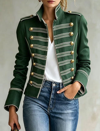 Marion | Military Denim Jacket with Gold Buttons