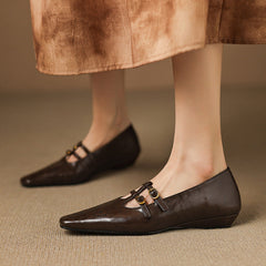 Ceyla | Brogued Double-Strap Mary Jane Flats