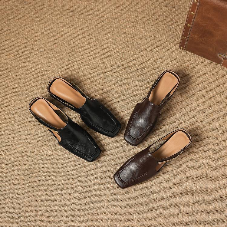 Vyla | Leather-Look Mules