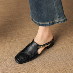 Vyla | Leather-Look Mules
