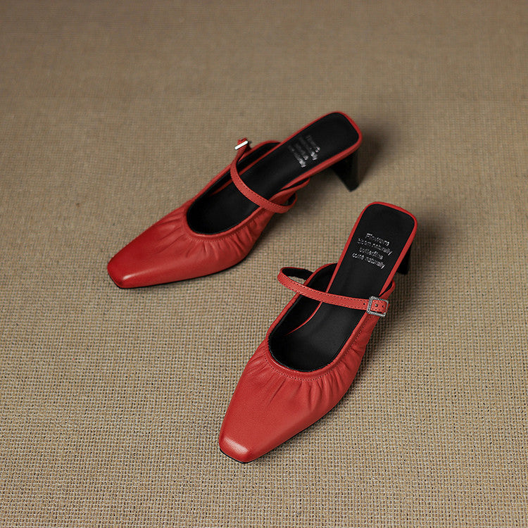Vanya | Ruched Mary Jane Mules