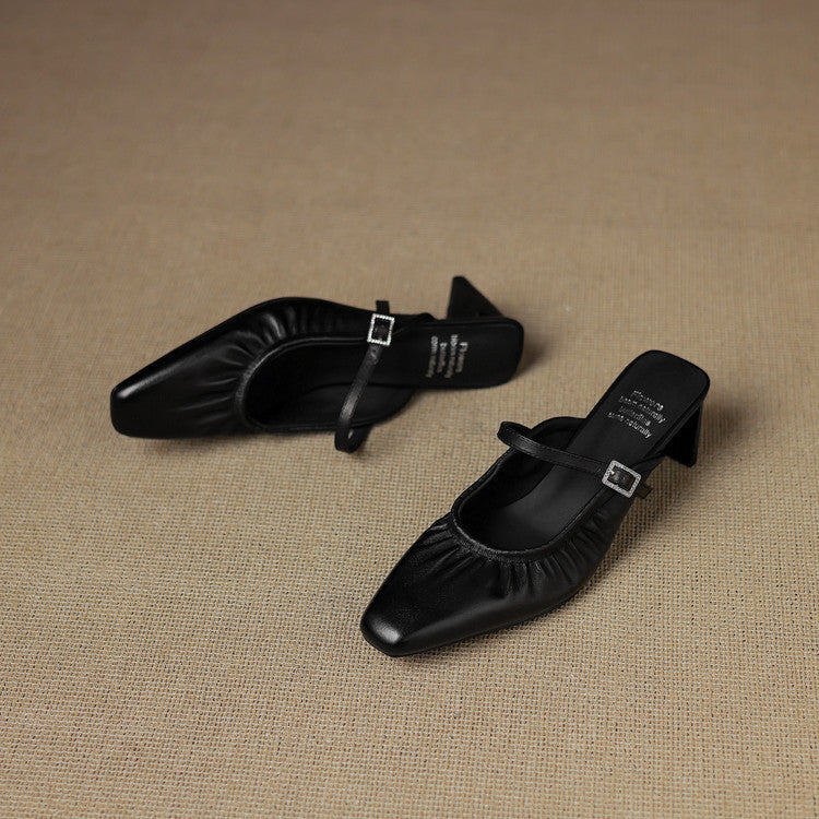 Vanya | Ruched Mary Jane Mules
