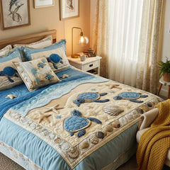 Sea Turtles | 3-Piece Quilted Bedding Set