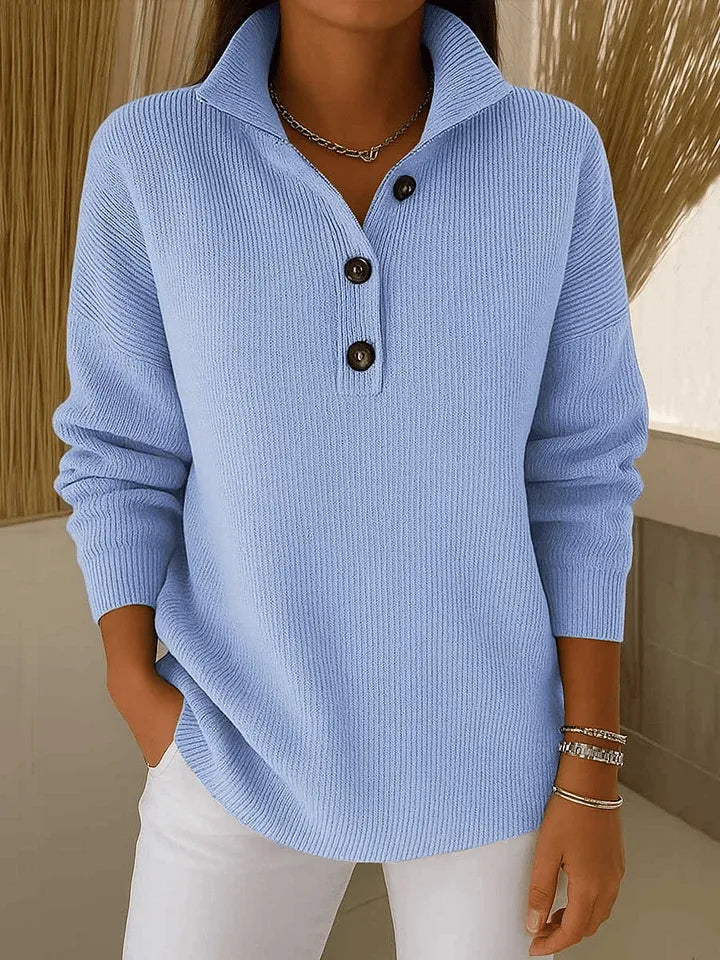 Barbara | V-Neck Polo Jumper