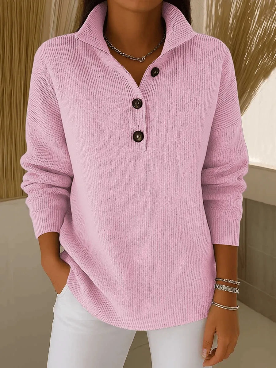 Barbara | V-Neck Polo Jumper