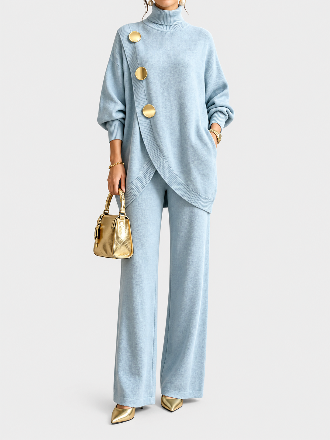 Noa | Turtleneck Jumper & Wide Pants Set