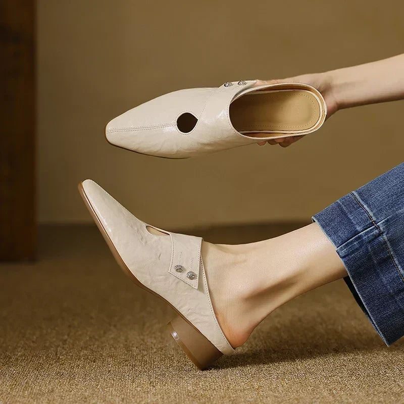 Olga | Leather-Look Mules