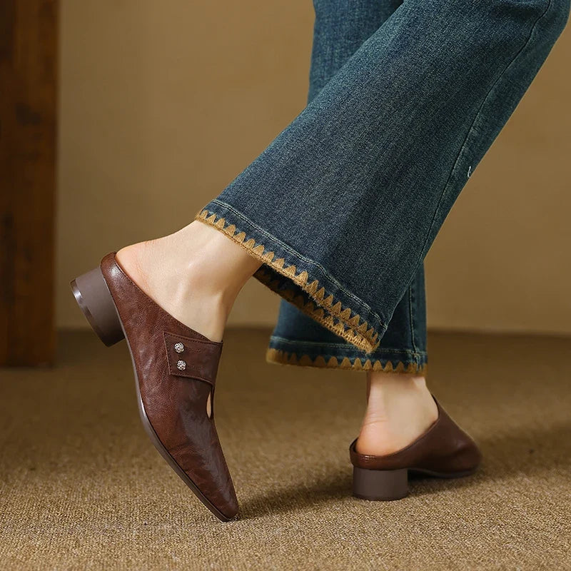 Olga | Leather-Look Mules