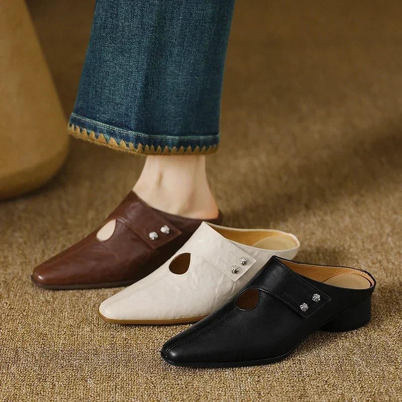 Olga | Leather-Look Mules