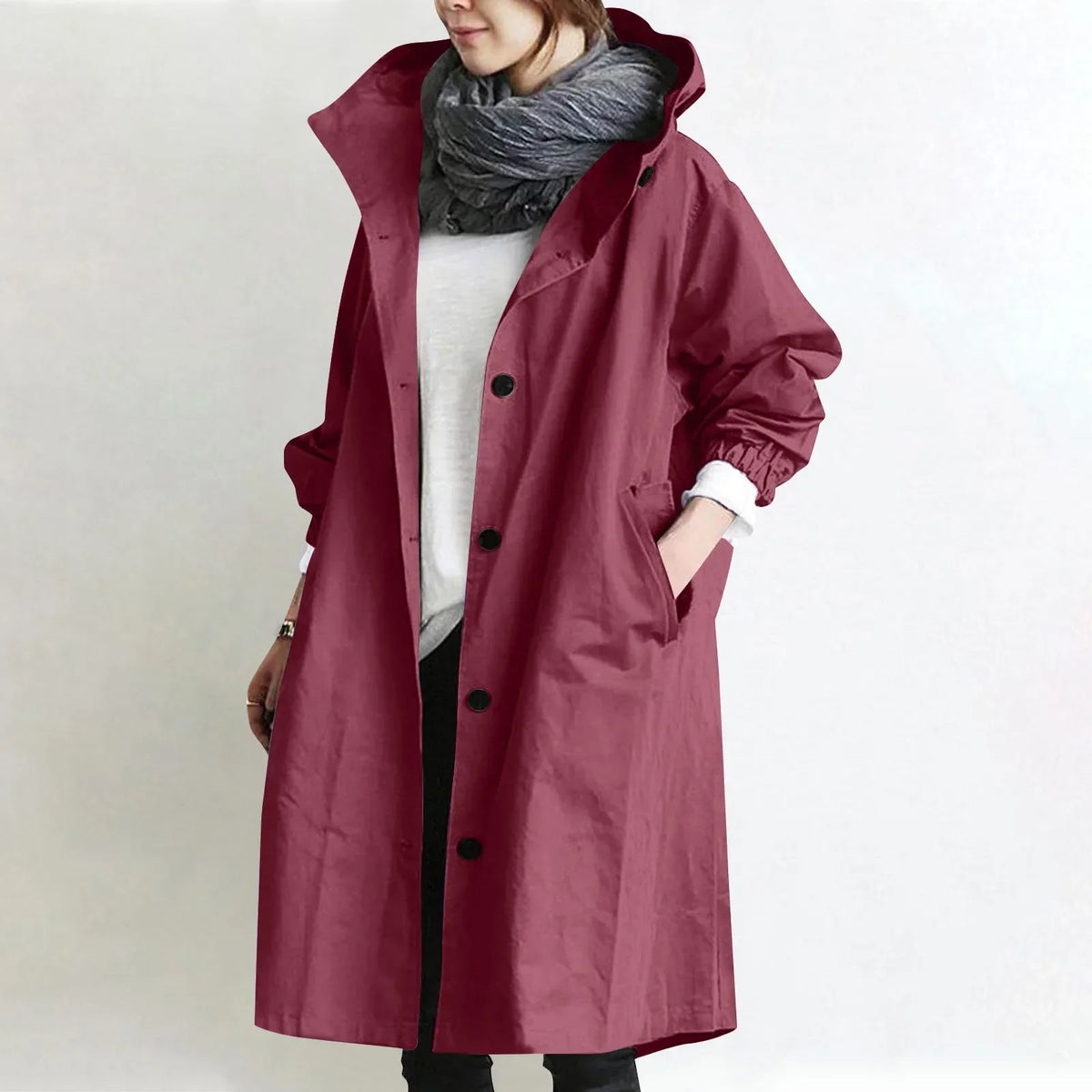 Arabella | Hooded Longline Trench Coat