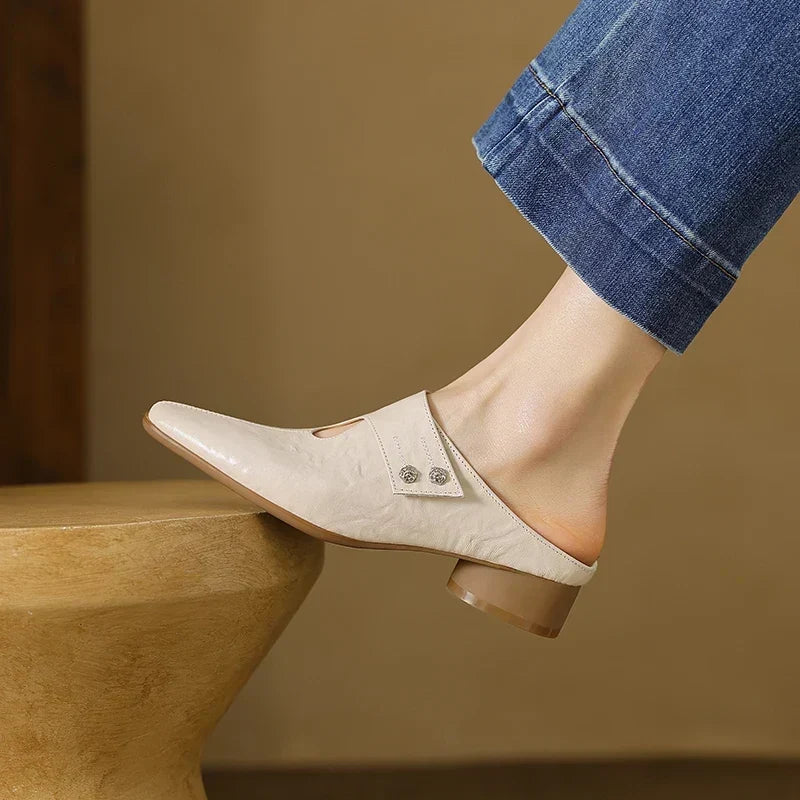 Olga | Leather-Look Mules
