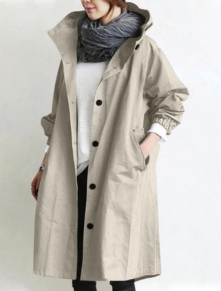 Theodora | Long Hooded Trench Coat