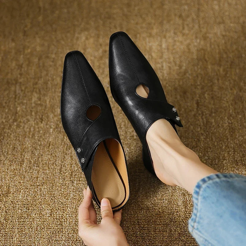 Olga | Leather-Look Mules