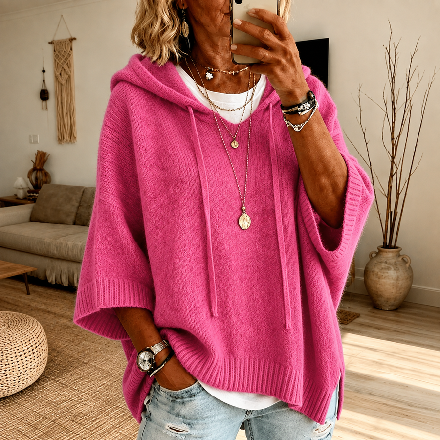Chloe | Pink Poncho Jumper