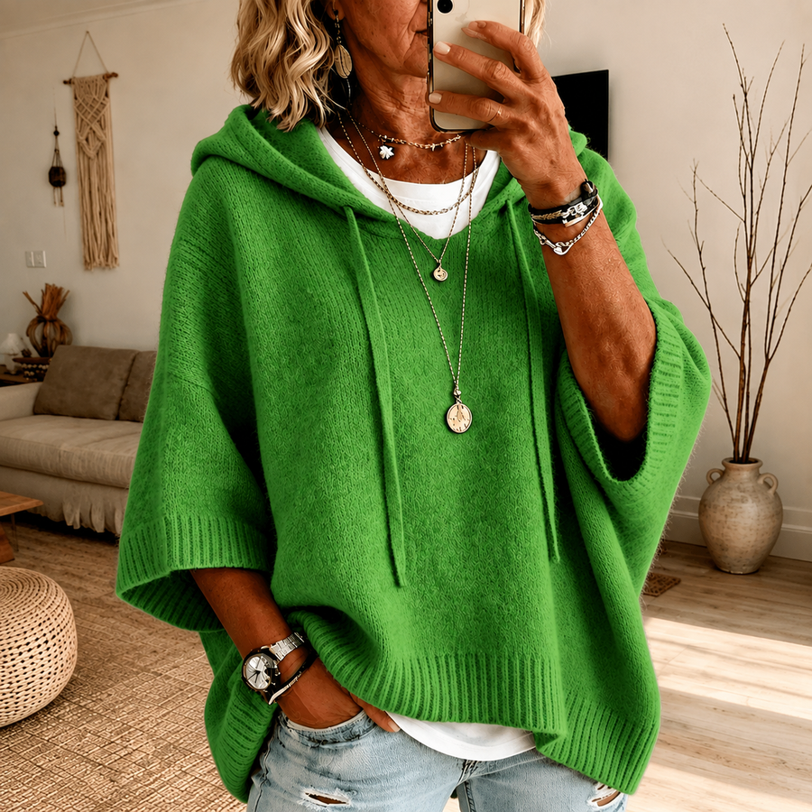 Margaux | Green Poncho Jumper