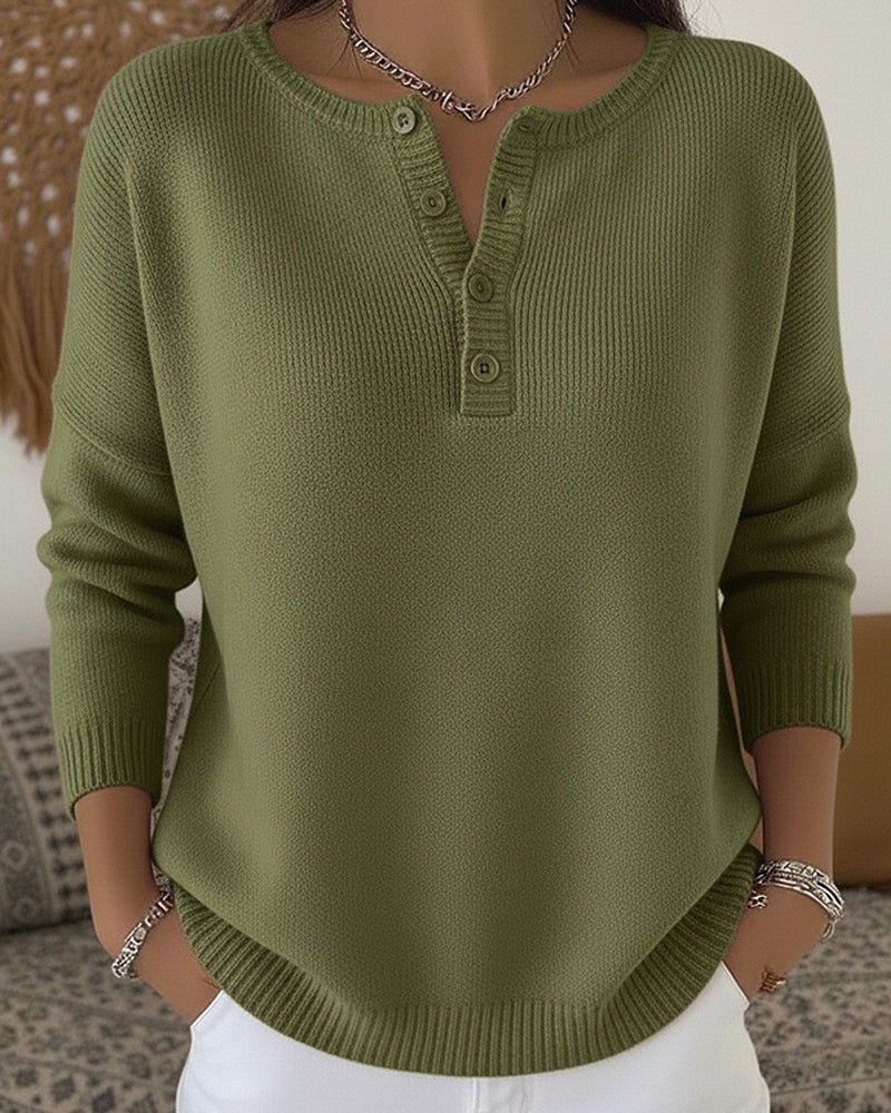 Caramella | Henley Button-Up Jumper