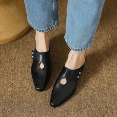 Olga | Leather-Look Mules