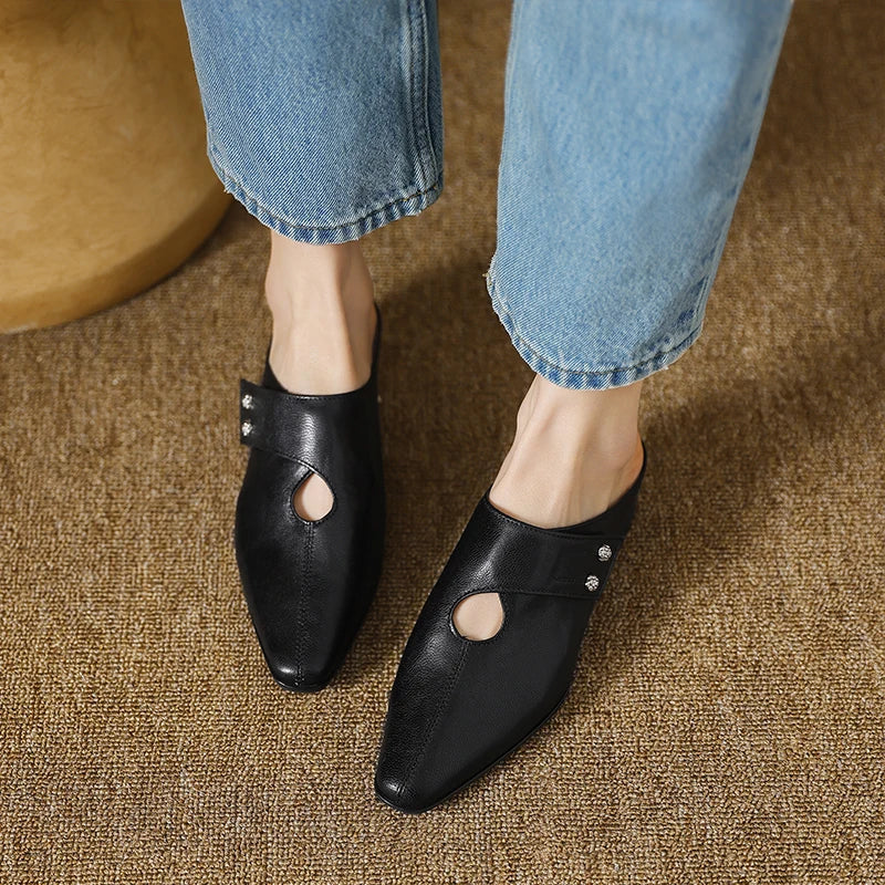 Olga | Leather-Look Mules