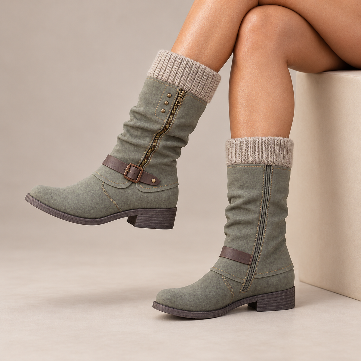Bonnie | Buckle Mid-Calf Boots