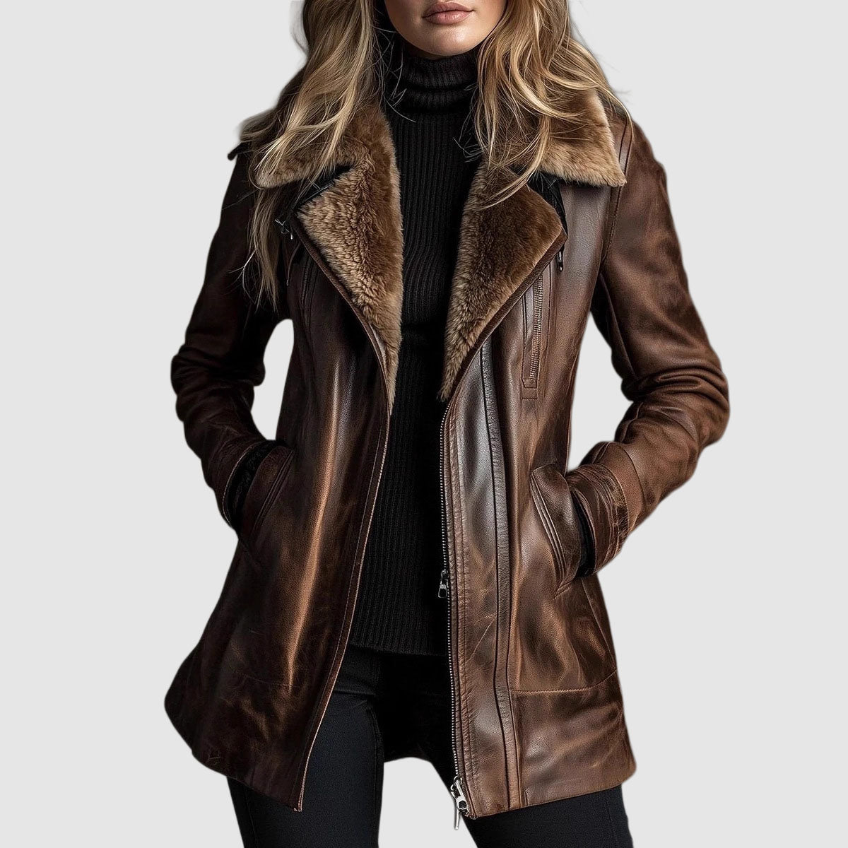 Samara | Jacket with Cosy Collar and Zip Front
