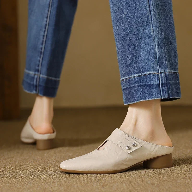 Olga | Leather-Look Mules
