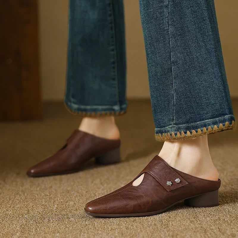 Olga | Leather-Look Mules