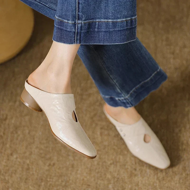 Olga | Leather-Look Mules