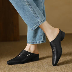 Olga | Leather-Look Mules