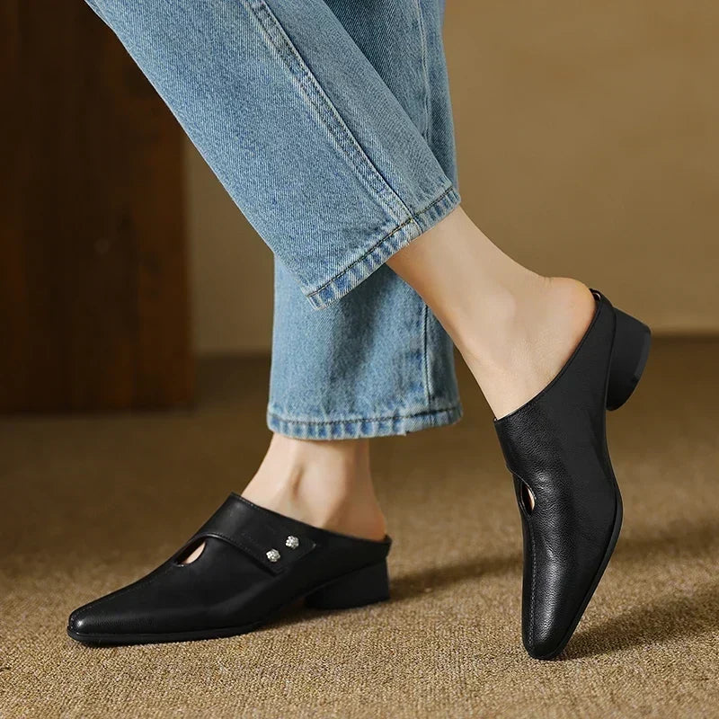 Olga | Leather-Look Mules