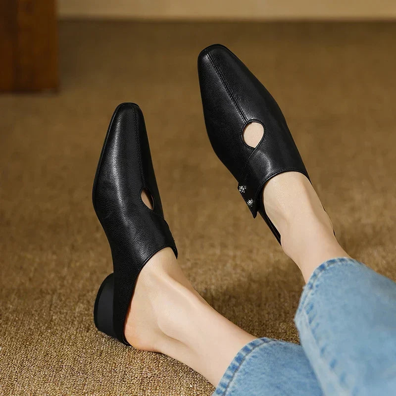 Olga | Leather-Look Mules