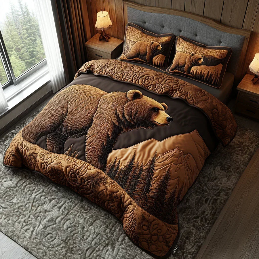 Wildlife Lodge | 3-Piece Quilted Bedding Set