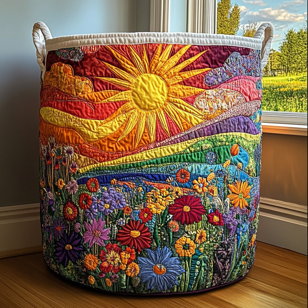 Amelia | Sunlit Bliss Quilted Laundry Basket