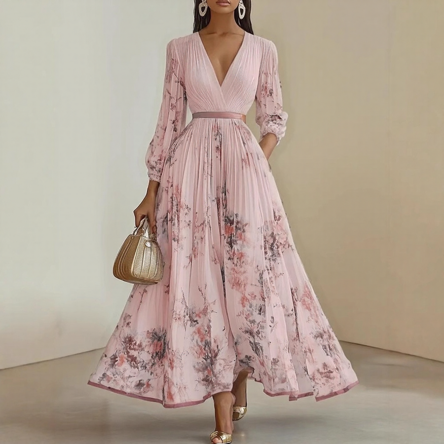 Rowella | Elegant Pleated Maxi Dress