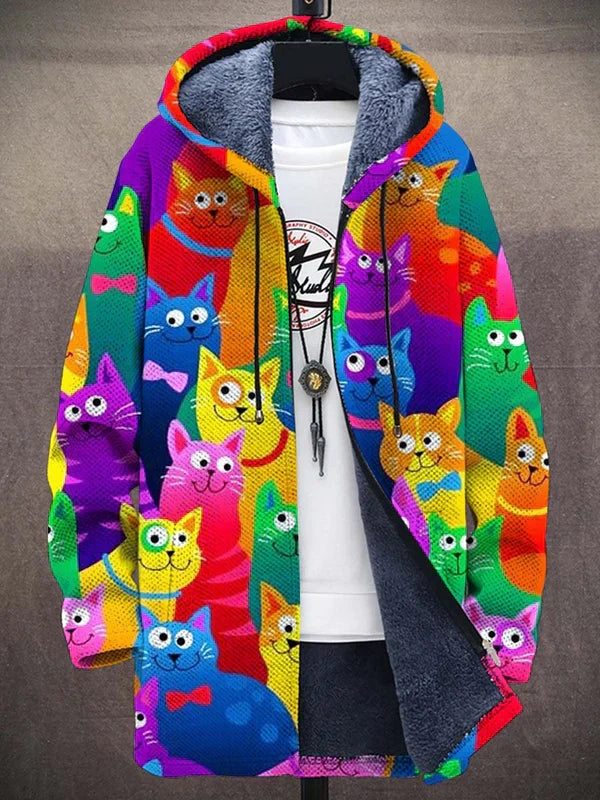 Meridith | Artful Hooded Fleece Jacket