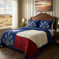 Lone Star Bloom | 3-Piece Quilted Bedding Set